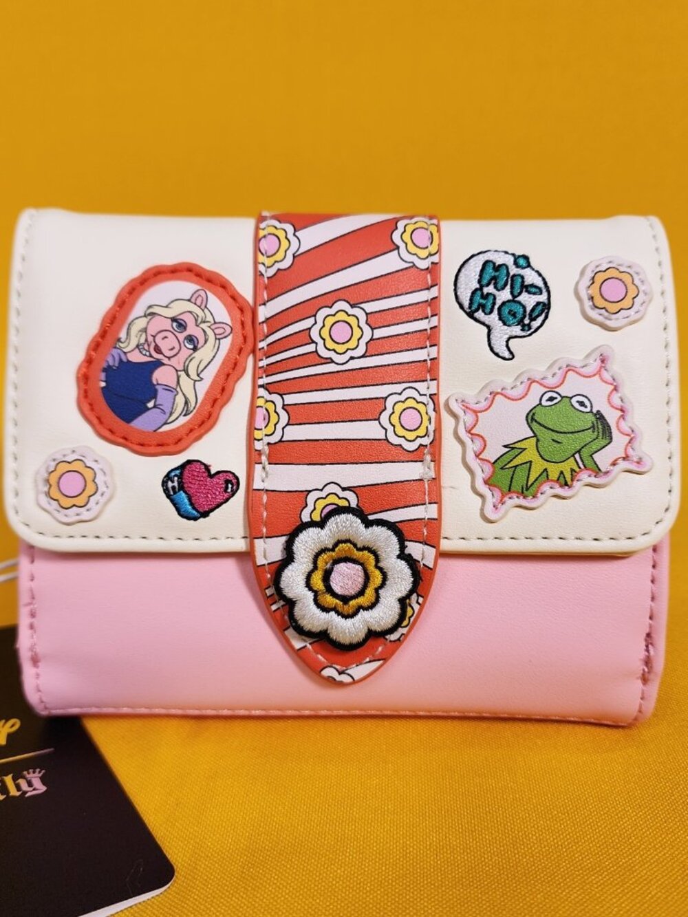 Loungefly The Muppets Character Patches Kermit & Miss Piggy Flap Wallet NEW